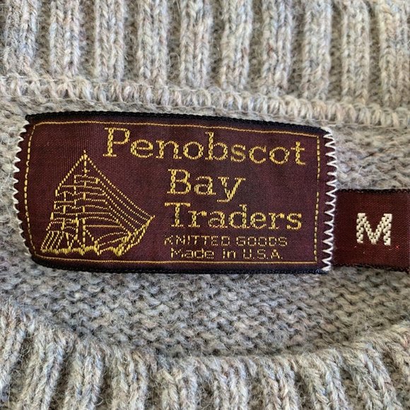 Vintage Penobscot Bay Traders Men's Sweater Size M Argyle Front Made in the USA - Picture 7 of 8